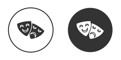 Theater masks icon symbol sign in solid style.