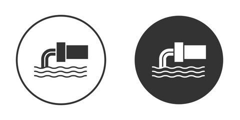 Wastewater icon symbol sign in solid style.