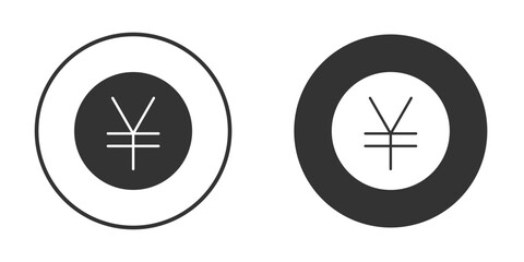 Yen icon symbol sign in solid style.