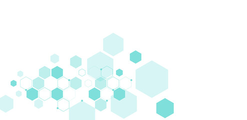 Medical green hexagons pattern vector illustration