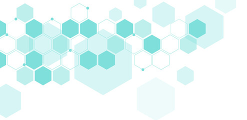 Medical green hexagons pattern vector illustration