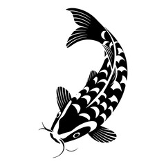 Obraz premium Koi fish vector illustration Japanese Kohaku pattern isolated on white