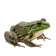 Naklejka premium Green frog close up isolated view