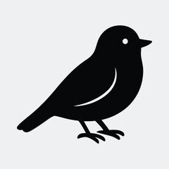 Silhouette of a small bird icon flat design vector illustration