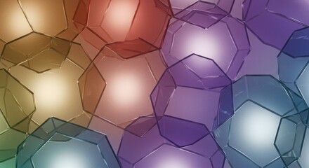 Translucent geometric shapes with gradient color transition