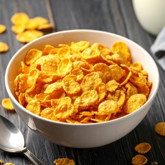 Bowl of golden cornflakes