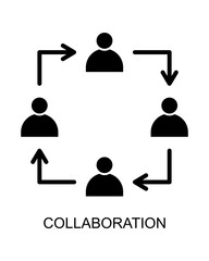Teamwork Collaboration Concept with Arrows and People Illustration