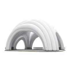 Inflatable structure designed for outdoor events showcases modern architecture at festival location during daytime