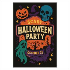 Halloween Invitation Card Design