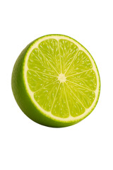 Fresh Lime Half Cut on White Background