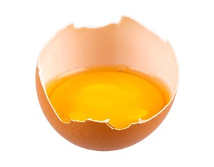 Broken egg shell filled with yolk