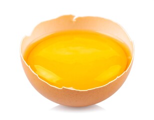 Broken egg yolk in shell