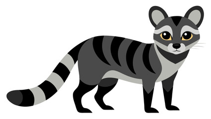 Obraz premium Genet Wild Animal Illustration for Exotic Wildlife Artwork