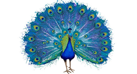 Majestic Peacock Displaying Vibrant Feathers, a symbol of beauty and grandeur