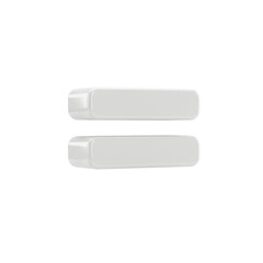 White polished plastic equals sign symbol, high-quality, sharp contours, three-quarter view, isolated against pure plain white background with shadowless studio illumination, concept for minimalist