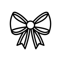 ribbon bow outline icon transparent isolate vector illustration