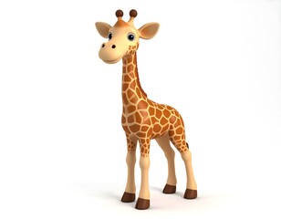 Obraz premium Cartoon giraffe, adorable, standing