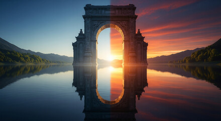  Stone Archway Portal to a Different Time of Day