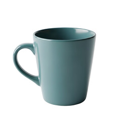 Minimalist teal mug on black backdrop