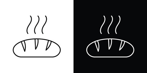 Bread icon linear vector icon. Editable stroke lines.