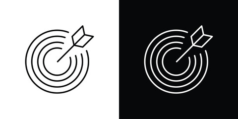 Bullseye icon linear vector icon. Editable stroke lines.