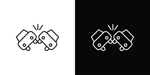 Car crash icon linear vector icon. Editable stroke lines.