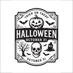 Obraz premium Halloween Invitation Card Design Black and white