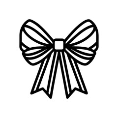 ribbon gift bow editable stroke outline icon isola vector illustration