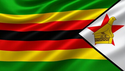 Obraz premium Waving Flag of Zimbabwe: National Symbol, African Identity & Patriotism