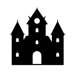 Fototapeta premium Halloween castle vector illustration, castle silhouette vector