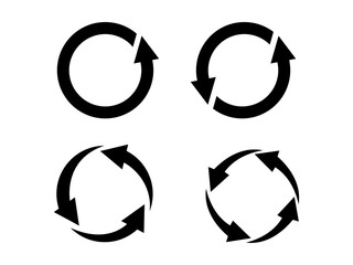 Circle Arrow Icon Set, Refresh, Reload, Repeat, Rotation, Recycle Symbols Vector