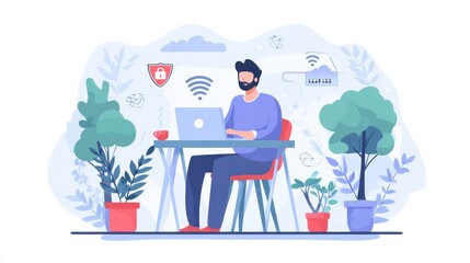 Secure network connection and privacy protection. Internet service provider. Intranet access. Proxy server, VPN access, secure web traffic metaphors. Vector isolated concept metaphor illustrations., 
