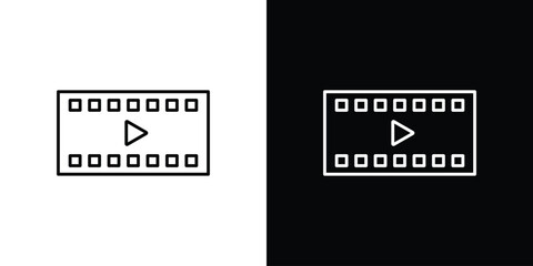 Film icon linear vector icon. Editable stroke lines.