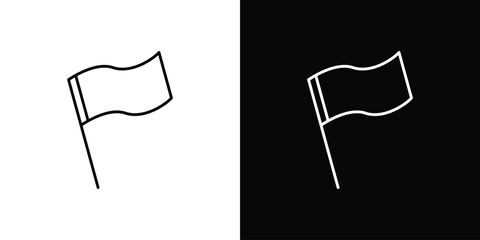 Flag icon linear vector icon. Editable stroke lines.