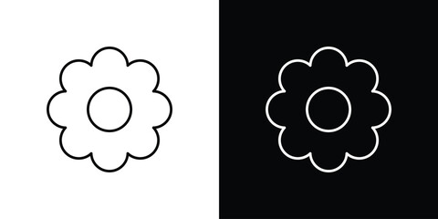 Flower icon linear vector icon. Editable stroke lines.