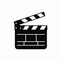 Classic black and white film clapperboard for movie production
