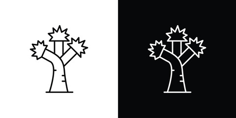Joshua tree icon linear vector icon. Editable stroke lines.