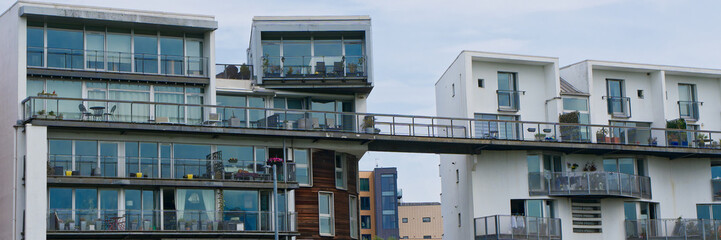 Modern high rise flats at Glasgow Harbour