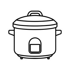rice cooker line art vector illustration
