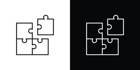 Puzzle icon linear vector icon. Editable stroke lines.