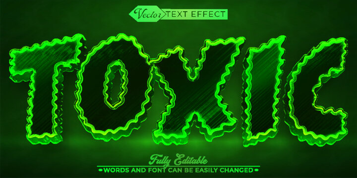  Dangerous and Harmful Toxic Chemical Vector Editable Text Effect Template