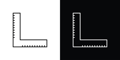 Ruler combined icon linear vector icon. Editable stroke lines.