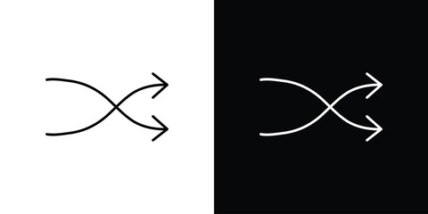 Shuffle icon linear vector icon. Editable stroke lines.