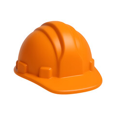3D Construction Safety Helmet Icon on White Background

