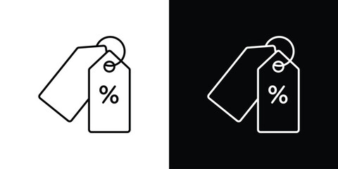 Tags icon linear vector icon. Editable stroke lines.