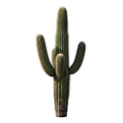 Majestic saguaro cactus isolated against black