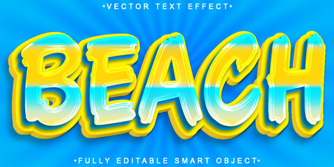  Sunny Tropical Beach Ocean Summer Style Vector Fully Editable Smart Object Text Effect