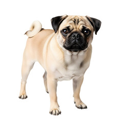 Obraz premium Cute pug portrait on black background