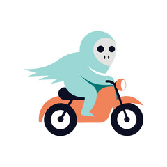 funny cartoon scooter vector icon isolated on white background