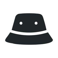 Fototapeta premium Minimalist black bucket hat icon